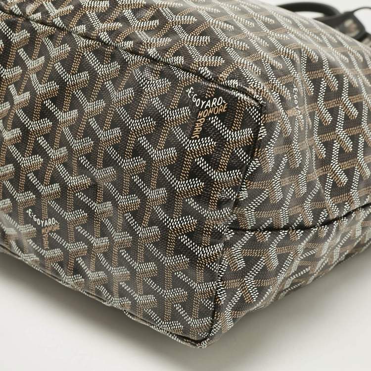 Pre Owned Goyard Black Goyardine Coated Canvas Saint Louis PM Tote