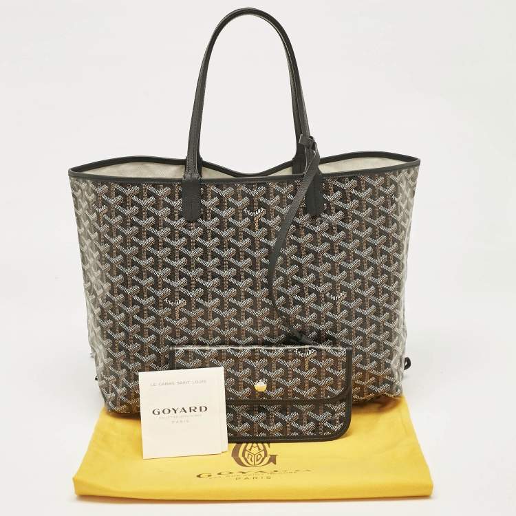 Pre Owned Goyard Black Goyardine Coated Canvas Saint Louis PM Tote