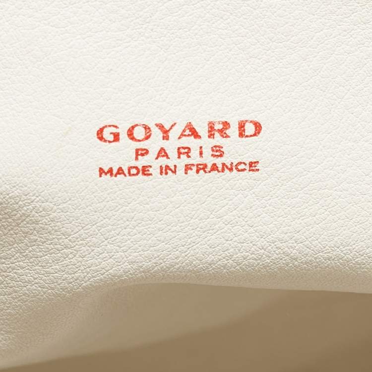 Pre Owned Goyard White Goyardine Coated Canvas Mini Reversible Anjou Tote