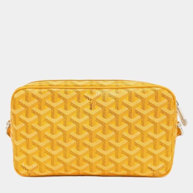 Pre Owned Goyard Yellow Canvas Shoulder Bag