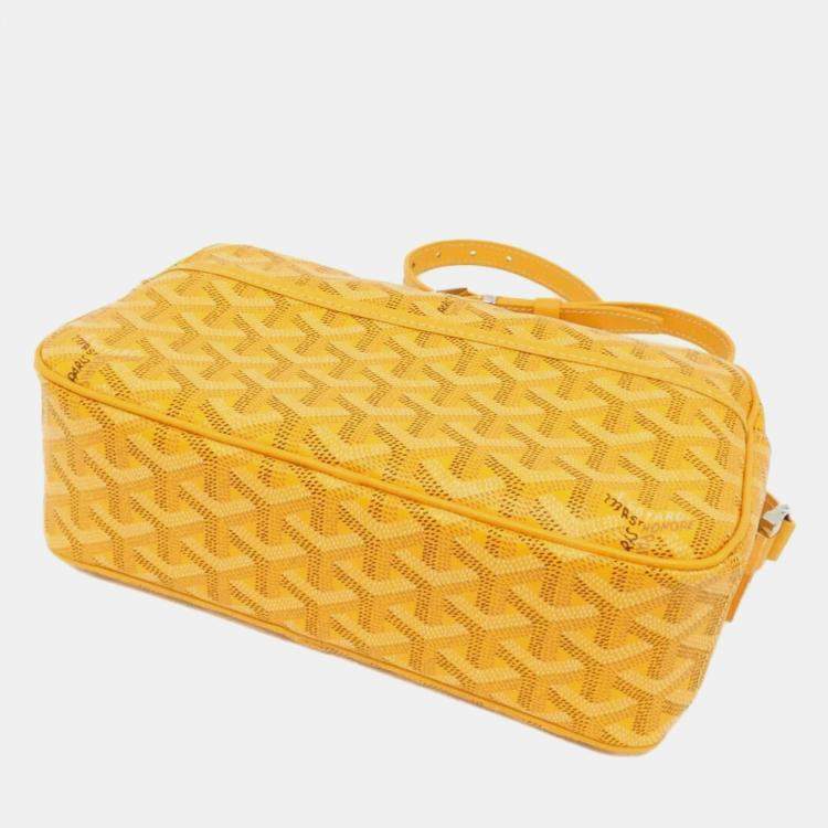 Pre Owned Goyard Yellow Canvas Shoulder Bag