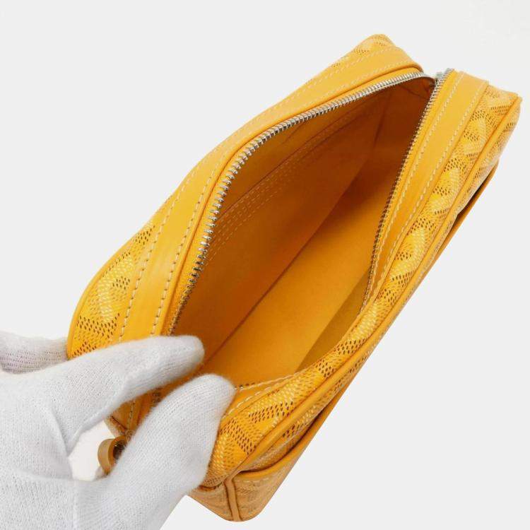 Pre Owned Goyard Yellow Canvas Shoulder Bag