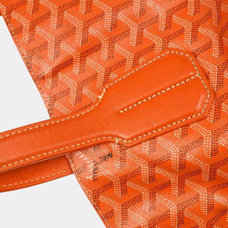 Pre Owned Goyard Orange PVC Sac Voltaire Tote Bag