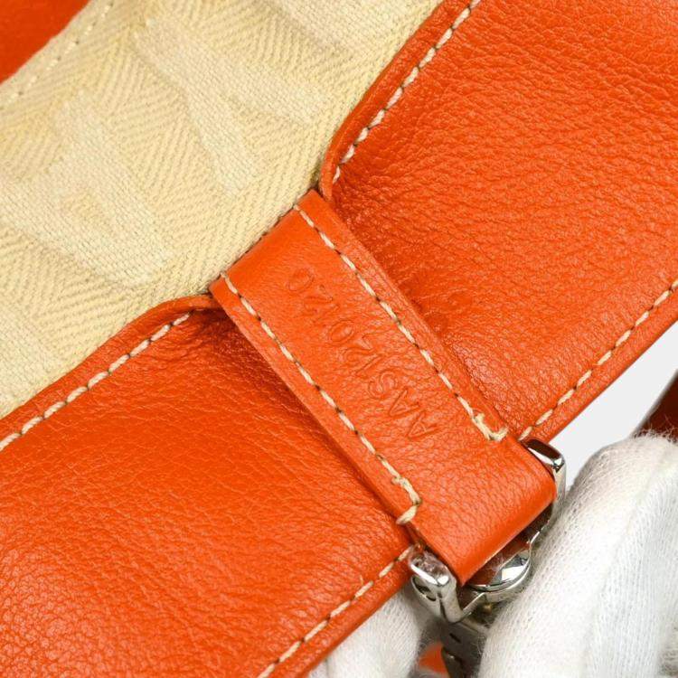 Pre Owned Goyard Orange PVC Sac Voltaire Tote Bag