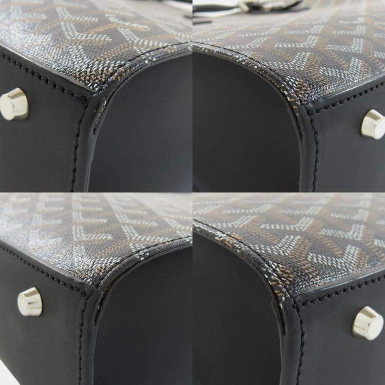 Pre Owned Goyard Black Coated Canvas Comores PM Tote Bag