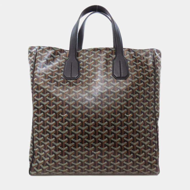 Pre Owned Goyard Brown Coated Canvas Voltaire Tote Bag