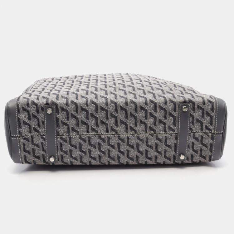 Pre Owned Goyard Grey Canvas and Leather Sac Voltaire Tote Bag
