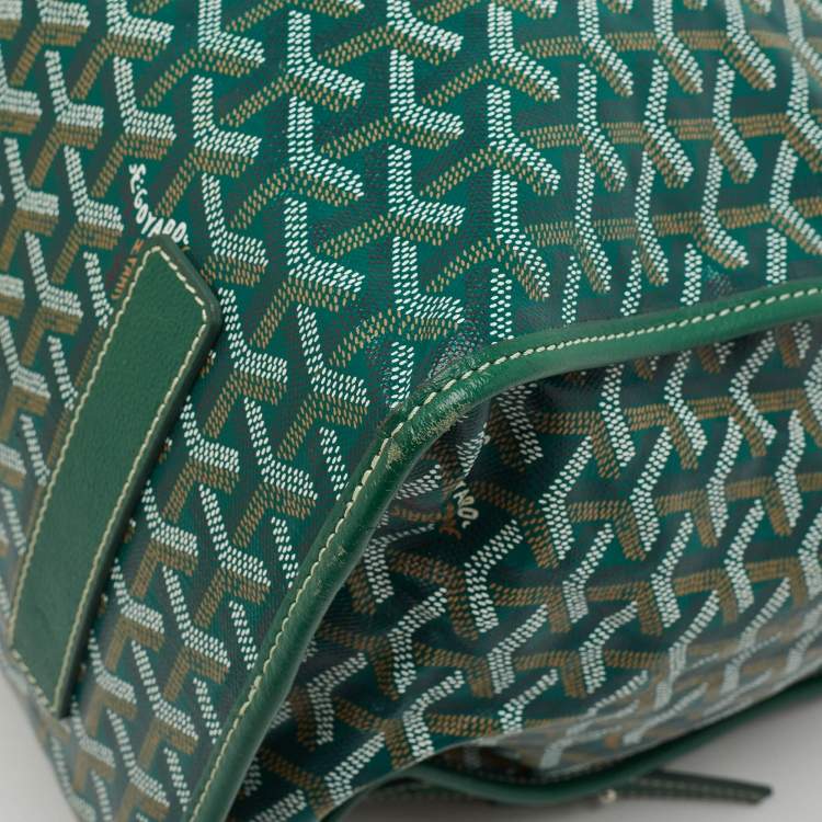 Pre Owned Goyard Green Goyardine Coated Canvas Saint Leger Backpack