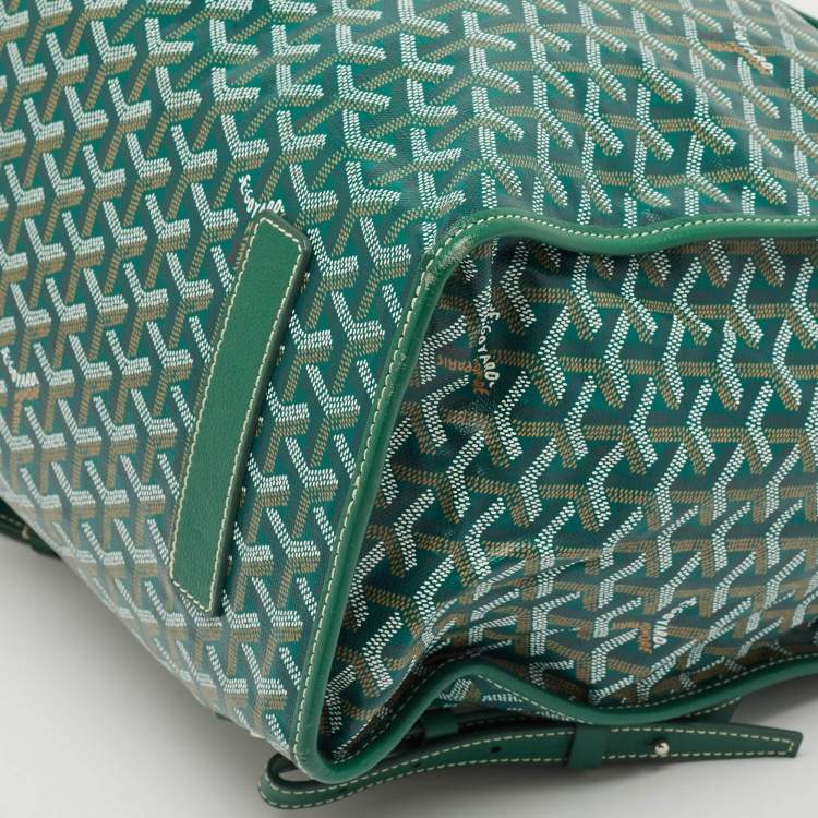 Pre Owned Goyard Green Goyardine Coated Canvas Saint Leger Backpack