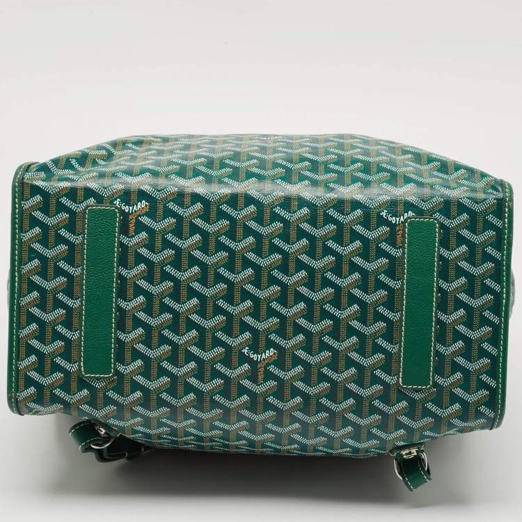 Pre Owned Goyard Green Goyardine Coated Canvas Saint Leger Backpack