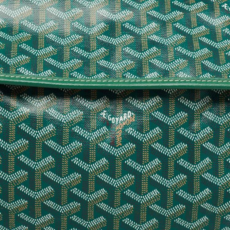 Pre Owned Goyard Green Goyardine Coated Canvas Saint Leger Backpack