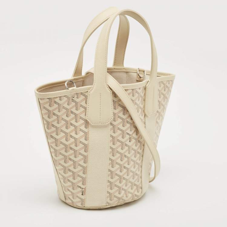 Pre Owned Goyard Light Beige Goyardine Coated Canvas Belharra PM Tote