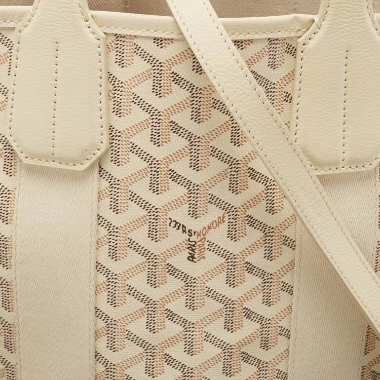 Pre Owned Goyard Light Beige Goyardine Coated Canvas Belharra PM Tote