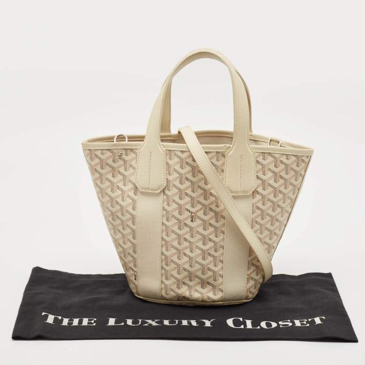 Pre Owned Goyard Light Beige Goyardine Coated Canvas Belharra PM Tote