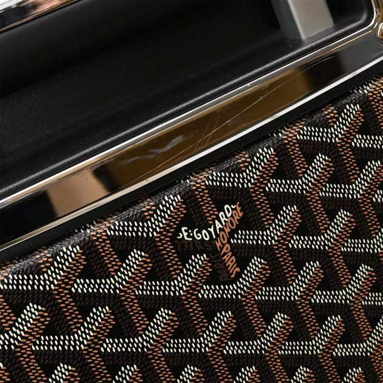 Pre Owned Goyard Brown Canvas GM Satolas Rolling Luggage Bag