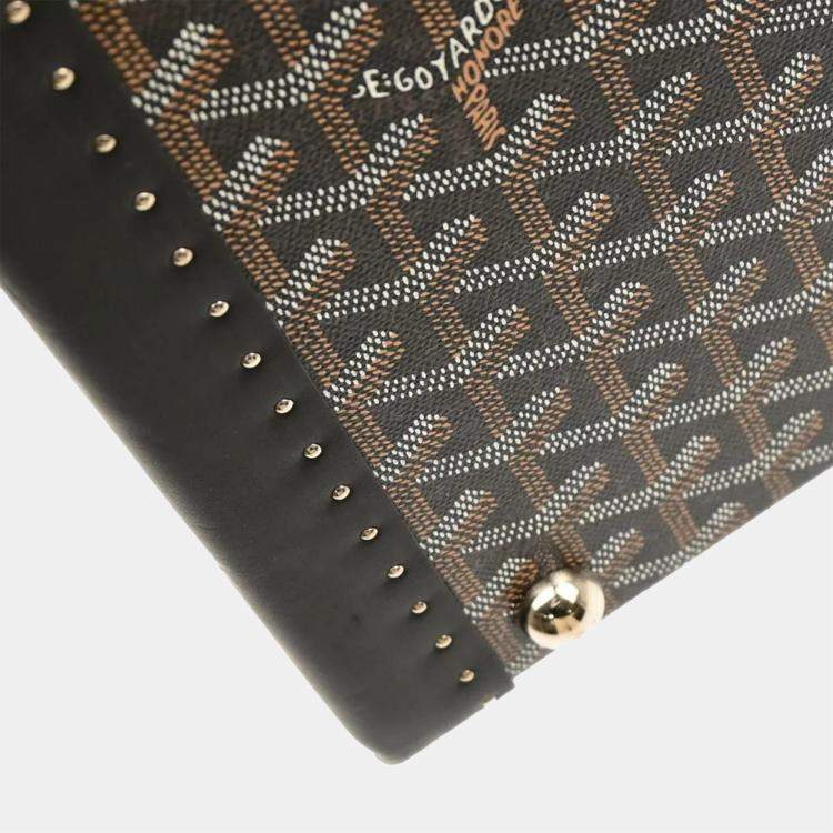 Pre Owned Goyard Black Leather Trunk Luggage Suitcase