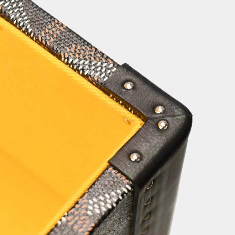 Pre Owned Goyard Black Leather Trunk Luggage Suitcase