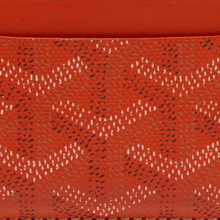 Pre Owned Goyard Orange Goyardine Coated Canvas and Leather Saint Sulpice Card Holder