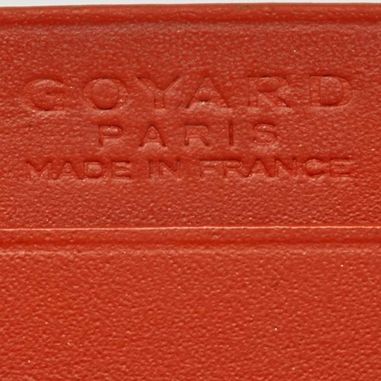 Pre Owned Goyard Orange Goyardine Coated Canvas and Leather Saint Sulpice Card Holder
