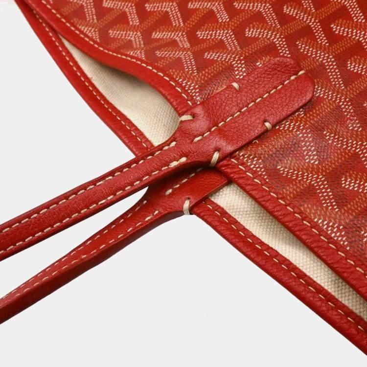 Pre Owned Goyard Red PVC, Leather Saint Louis GM Tote Bag