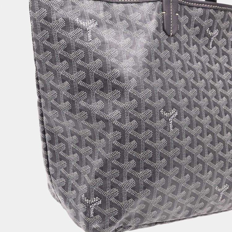 Pre Owned Goyard Gray PVC, Leather Saint Louis PM Tote Bag