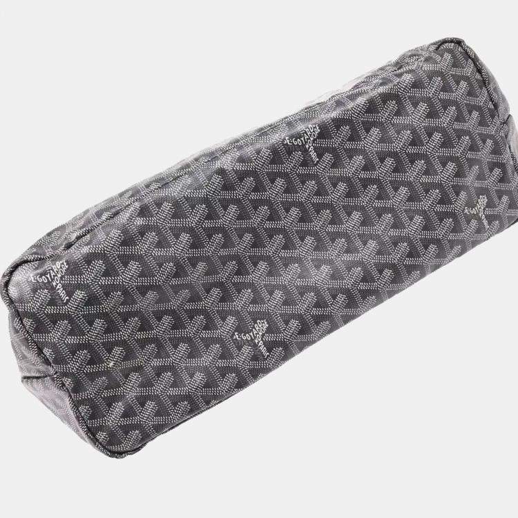 Pre Owned Goyard Gray PVC, Leather Saint Louis PM Tote Bag