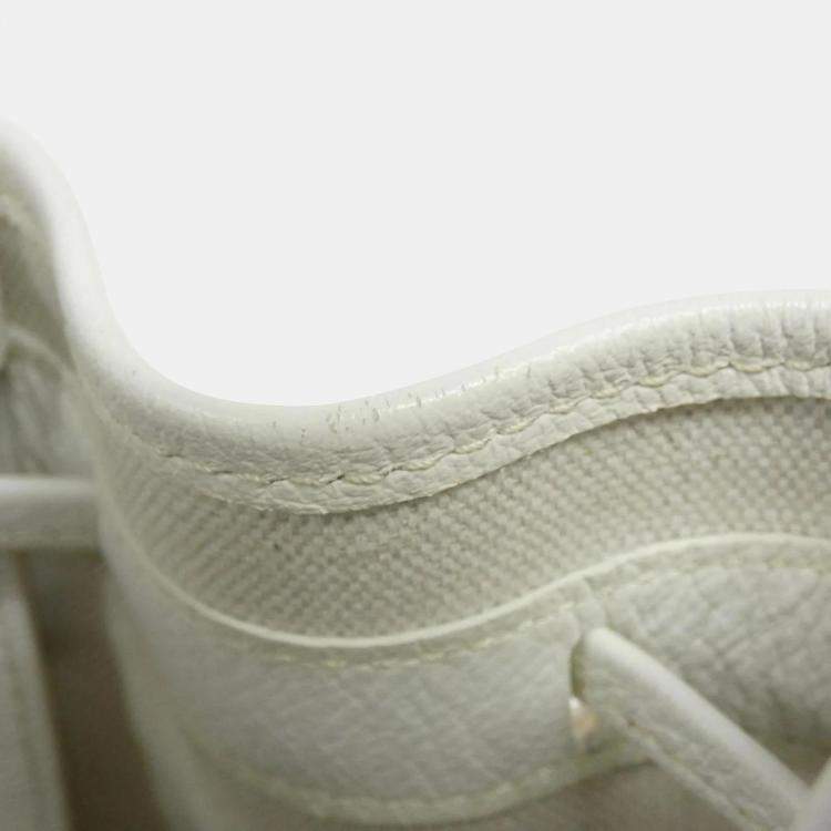 Pre Owned Goyard White Goyardine Petit Flot PM Bucket Bag 