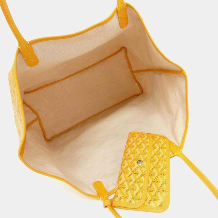 Pre Owned Goyard Yellow Canvas Saint Louis GM Tote Bag