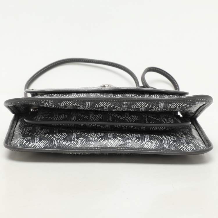 Pre Owned Goyard Grey Coated Canvas Plumet Pouch