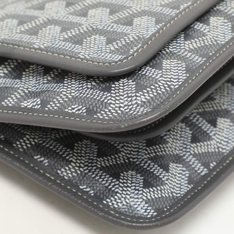 Pre Owned Goyard Grey Coated Canvas Plumet Pouch