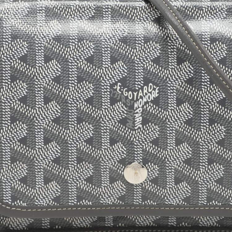 Pre Owned Goyard Grey Coated Canvas Plumet Pouch