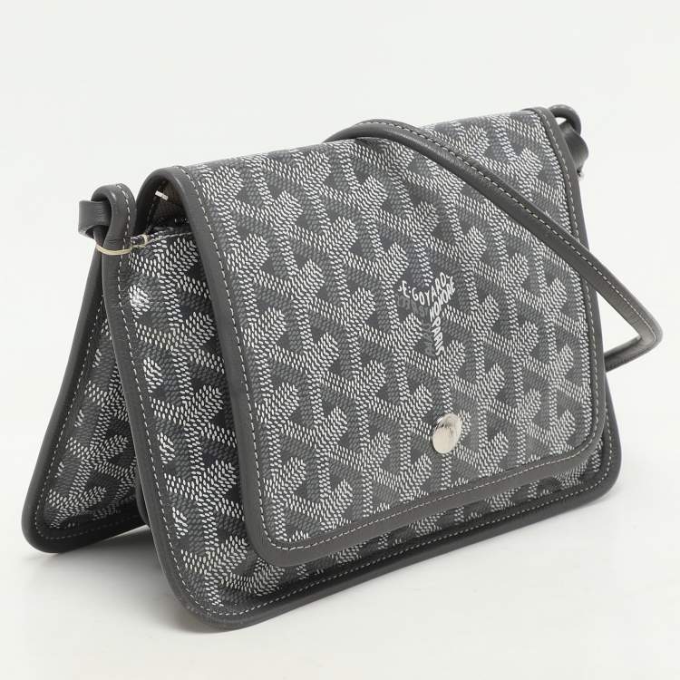 Pre Owned Goyard Grey Coated Canvas Plumet Pouch