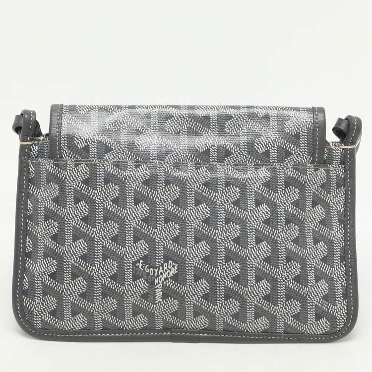 Pre Owned Goyard Grey Coated Canvas Plumet Pouch