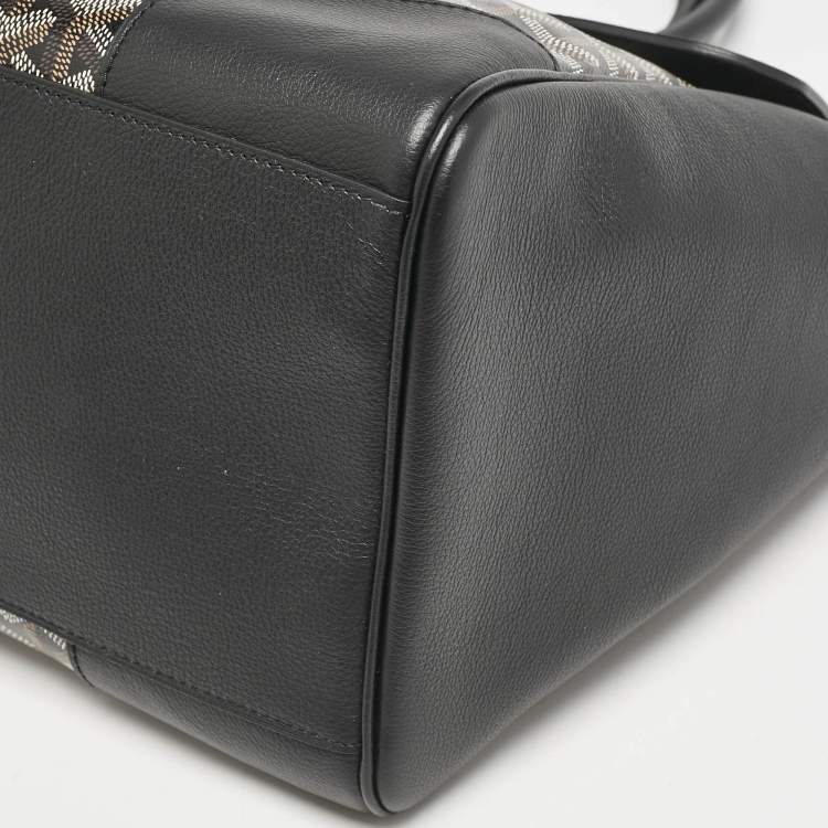 Pre Owned Goyard Black Goyardine Coated Canvas and Leather Saigon Tote