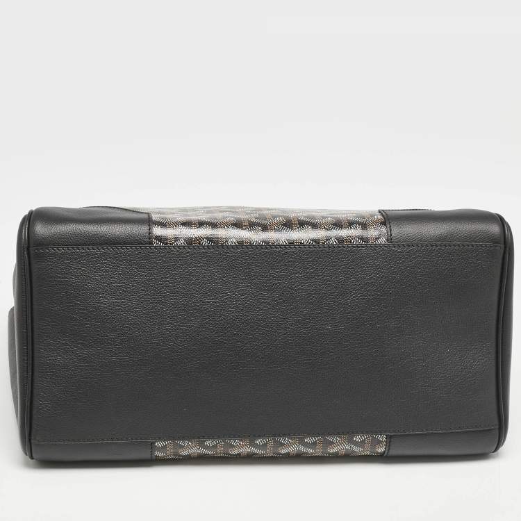 Pre Owned Goyard Black Goyardine Coated Canvas and Leather Saigon Tote