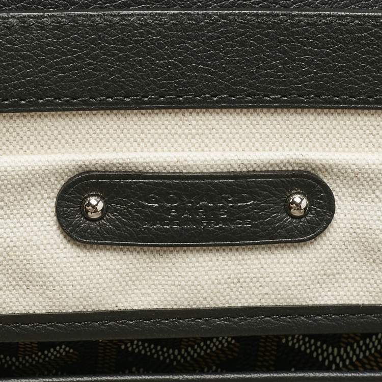 Pre Owned Goyard Black Goyardine Coated Canvas and Leather Saigon Tote