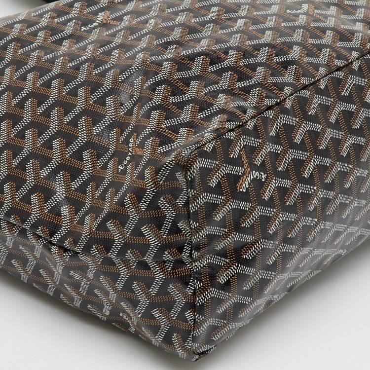Pre Owned Goyard Black Goyardine Coated Canvas and Leather Saint Louis PM Tote
