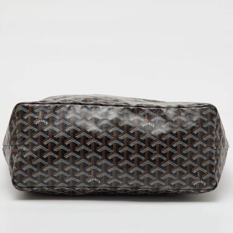Pre Owned Goyard Black Goyardine Coated Canvas and Leather Saint Louis PM Tote
