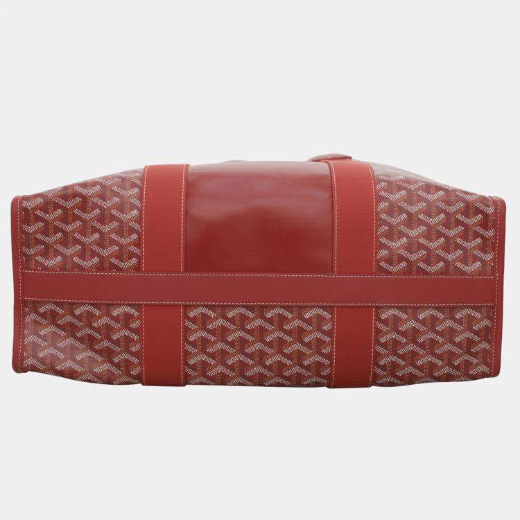 Pre Owned Goyard Red Coated Canvas Villette MM Tote Bag