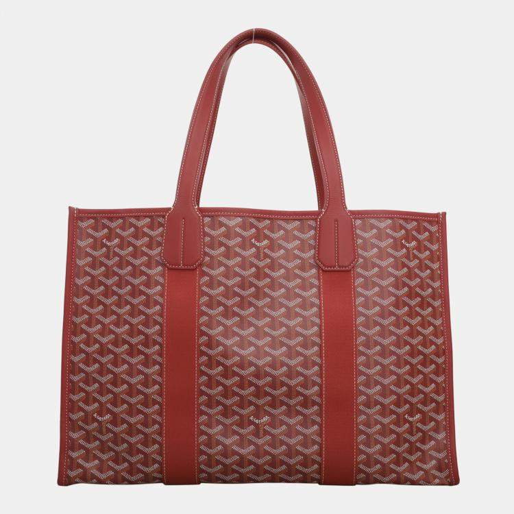 Pre Owned Goyard Red Coated Canvas Villette MM Tote Bag
