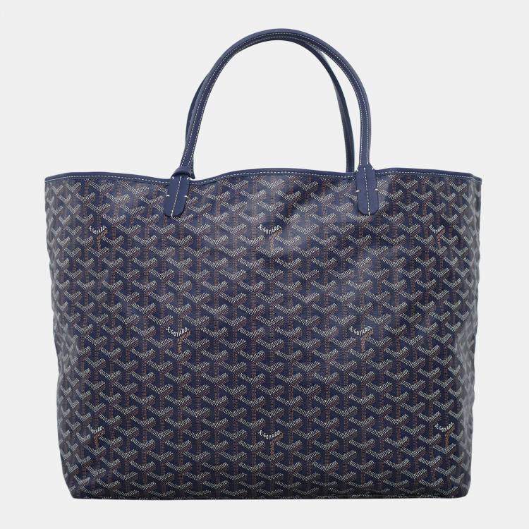 Pre Owned Goyard Blue Coated Canvas St Louis GM Tote Bag