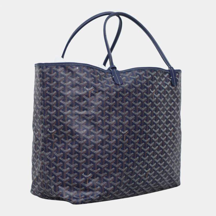 Pre Owned Goyard Blue Coated Canvas St Louis GM Tote Bag