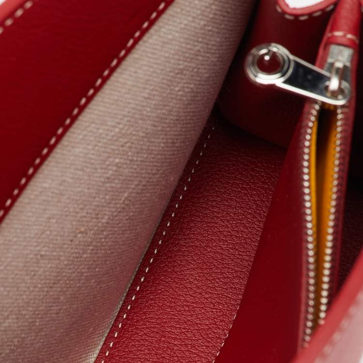 Pre Owned Goyard Red Goyardine Coated Canvas and Leather Rouette Structure Mini Shoulder Bag