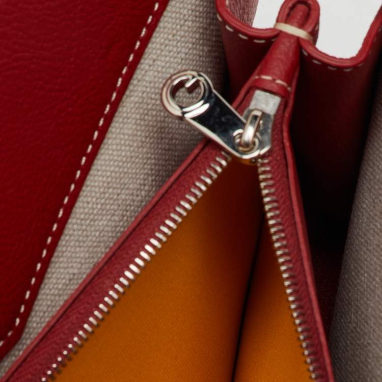 Pre Owned Goyard Red Goyardine Coated Canvas and Leather Rouette Structure Mini Shoulder Bag