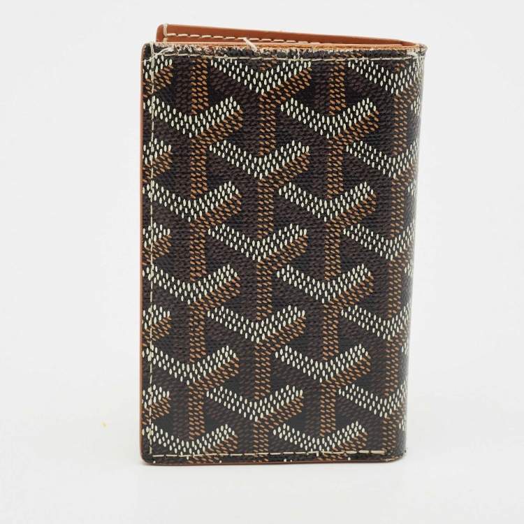 Pre Owned Goyard Brown Goyardine Coated Canvas Saint Pierre Card Holder
