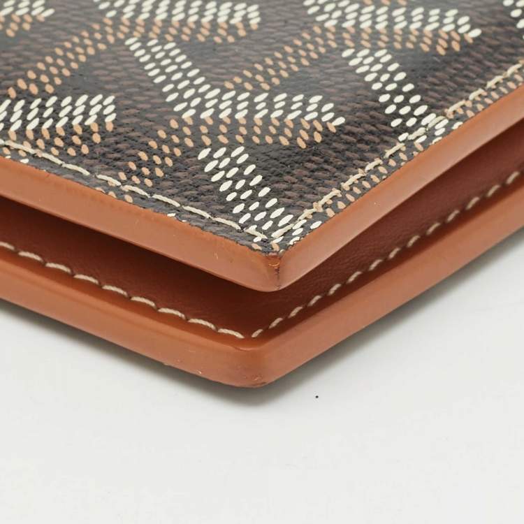Pre Owned Goyard Brown Goyardine Coated Canvas Saint Pierre Card Holder