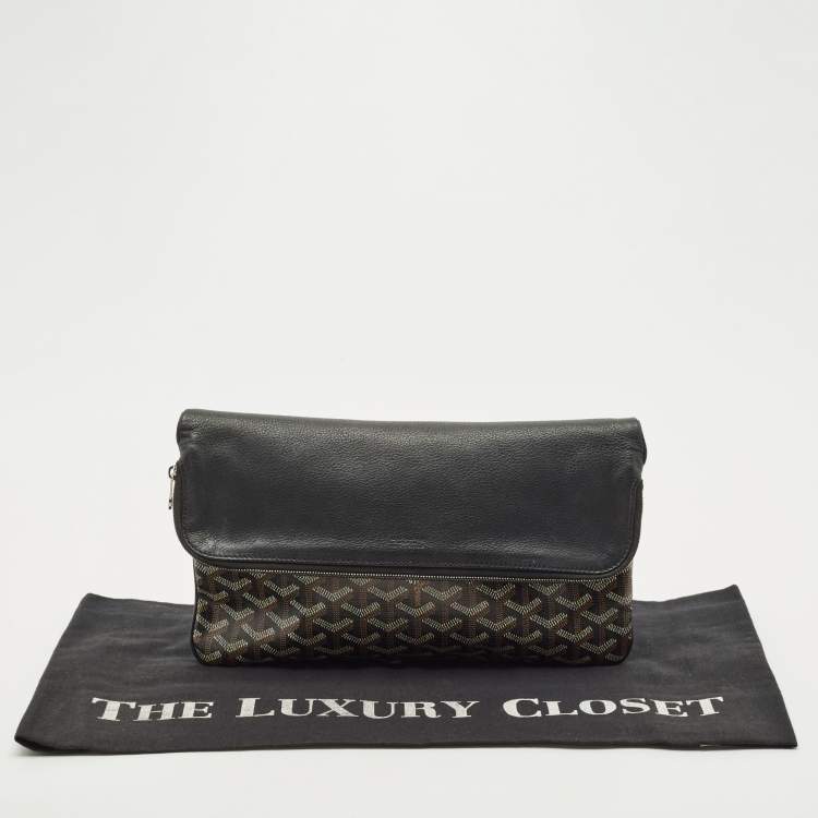 Pre Owned Goyard Black Goyardine Coated Canvas Sainte Marie Clutch