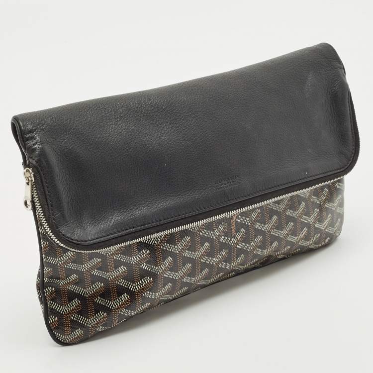 Pre Owned Goyard Black Goyardine Coated Canvas Sainte Marie Clutch