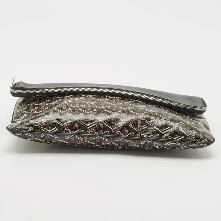 Pre Owned Goyard Black Goyardine Coated Canvas Sainte Marie Clutch