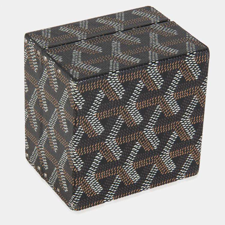 Pre Owned Goyard Black Goyardine Canvas Regence Mini Trunk 